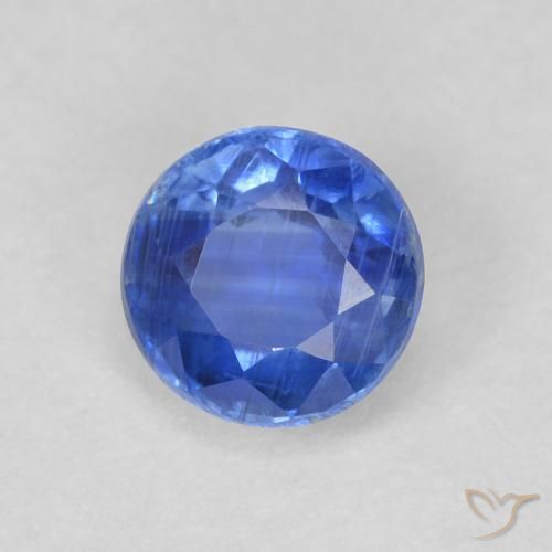 Cianite Blu navy chiaro naturale da 0.74 ct, Rotondo, SI