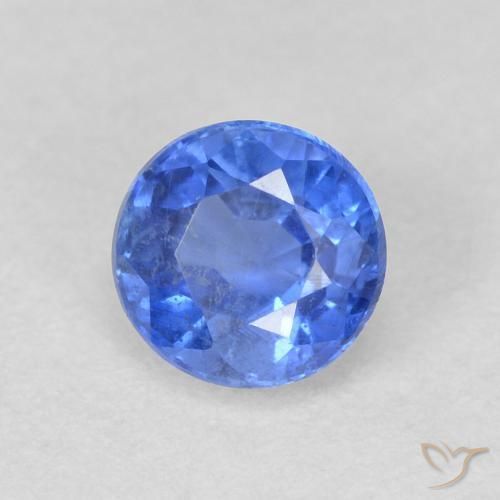 Cianite Blu navy chiaro naturale da 0.77 ct, Rotondo, SI
