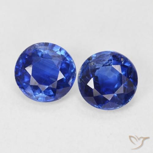 1.27ctw Naturale Blu scuro Cianite, Rotondo, SI