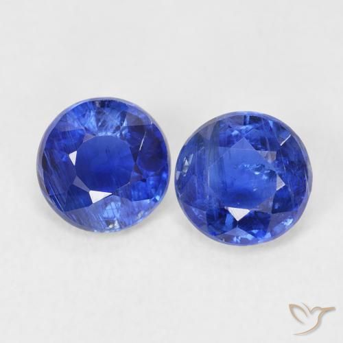 1.33ctw Naturale Blu navy Cianite, Rotondo, SI
