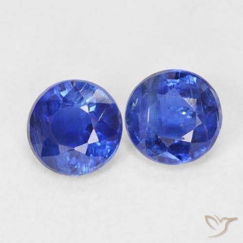 Gemme di Cianite Blu navy naturale da 1.33 ct, Rotondo, SI