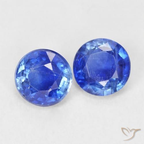 Gemme di Cianite Blu profondo azzurro naturale da 1.20 ct, Rotondo, SI