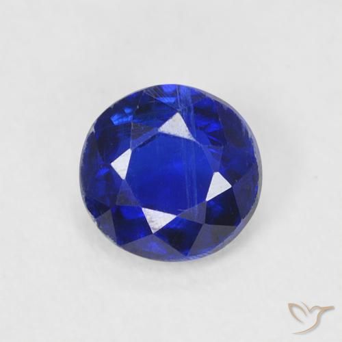 0.53ct Naturale Blu Navy Intenso Cianite, Rotondo, SI