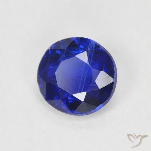 Cianite Blu Navy Intenso naturale da 0.53 ct, Rotondo, SI