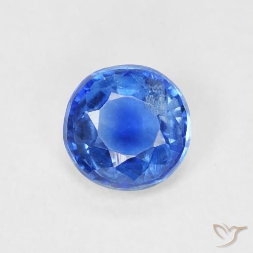 0.65ct Naturale Blu Navy brillante Cianite, Rotondo, SI