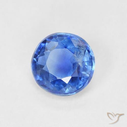 Cianite Blu Navy brillante naturale da 0.65 ct, Rotondo, SI