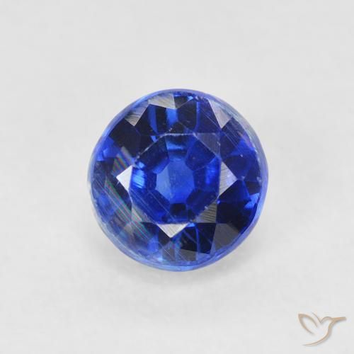0.82ct Naturale Blu scuro Cianite, Rotondo, SI