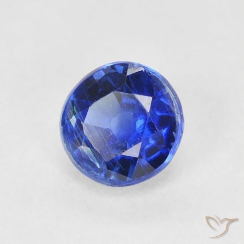 Cianite Blu scuro naturale da 0.82 ct, Rotondo, SI