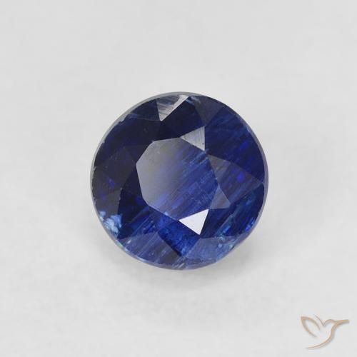 Cianite Blu scuro naturale da 0.80 ct, Rotondo, SI