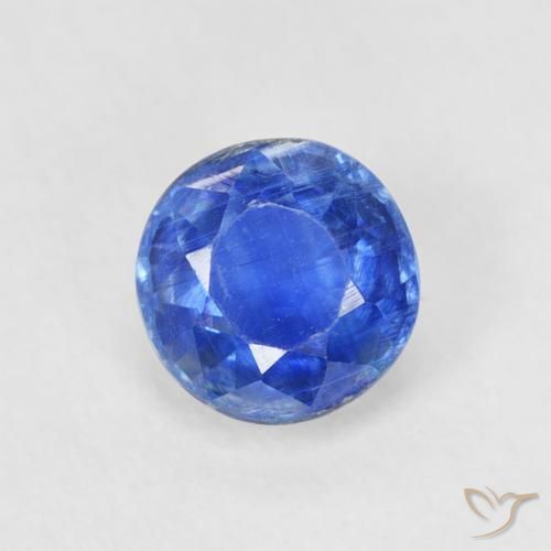 0.82ct Naturale Blu acceso Cianite, Rotondo, SI
