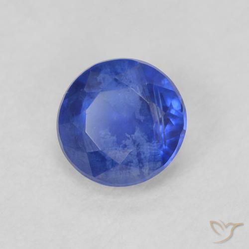Cianite Blu scuro naturale da 0.39 ct, Rotondo, SI