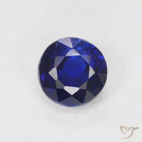0.47ct Naturale Blu navy Cianite, Rotondo, VS-SI