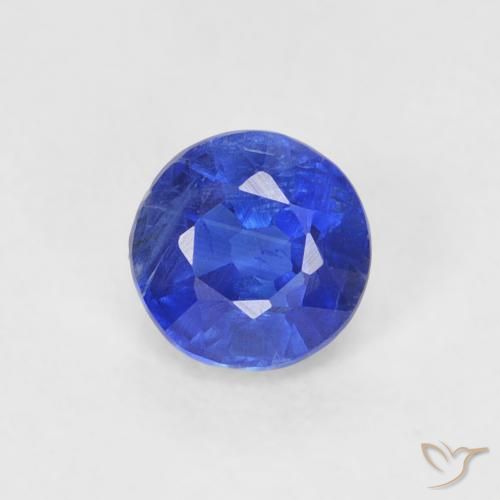 0.41ct Naturale Blu navy Cianite, Rotondo, VS-SI