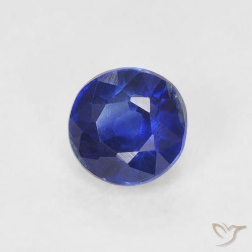 Cianite Blu Navy Intenso naturale da 0.45 ct, Rotondo, VS-SI