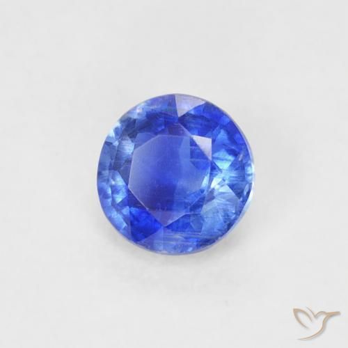 Cianite Blu profondo azzurro naturale da 0.32 ct, Rotondo, VS-SI