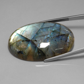 Labradorite naturale multicolore da 72,08 ct, trasparente, trasparente/traslucido
