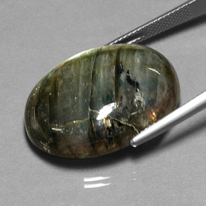 Labradorite naturale multicolore da 32,58 ct, trasparente, trasparente/traslucido