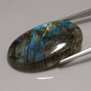 Labradorite naturale multicolore da 31,68 ct, trasparente, trasparente/traslucido