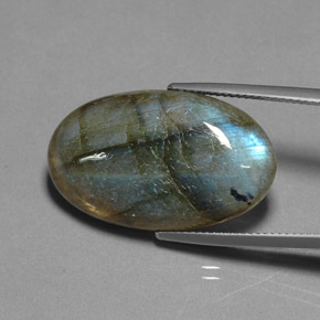Labradorite naturale multicolore da 22,69 ct, trasparente, trasparente/traslucido
