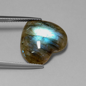 Labradorite naturale multicolore da 9,11 ct, trasparente, trasparente/traslucido