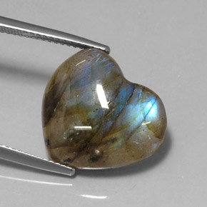 Labradorite naturale multicolore da 10,21 ct, trasparente, trasparente/traslucido