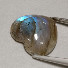 Labradorite naturale multicolore da 9,60 ct, trasparente, trasparente/traslucido