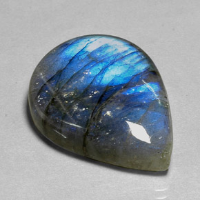 Labradorite Multicolore naturale da 39.94 ct, Forma a pera, Traslucido