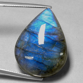 Labradorite Multicolore naturale da 39.94 ct, Forma a pera, Traslucido