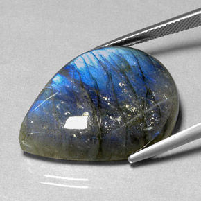 Labradorite Multicolore naturale da 39.94 ct, Forma a pera, Traslucido