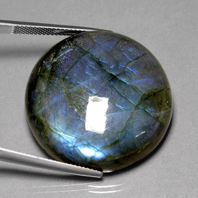 Labradorite Multicolore naturale da 67.70 ct, Taglio rotondo, Traslucido