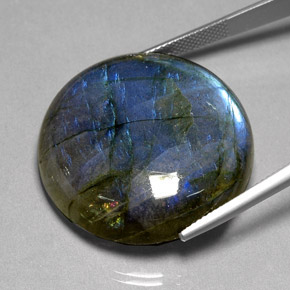Labradorite Multicolore naturale da 67.70 ct, Taglio rotondo, Traslucido