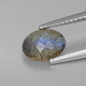 Labradorite Multicolore naturale da 0.88 ct, Taglio ovale, Traslucido