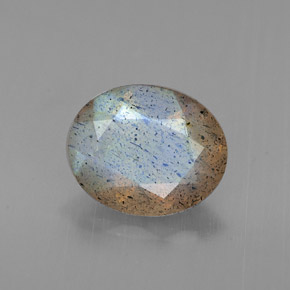 Labradorite naturale multicolore da 1,32 ct, taglio ovale, traslucido
