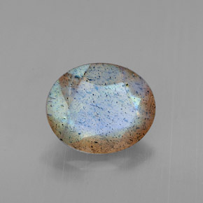 Labradorite naturale multicolore da 1,32 ct, taglio ovale, traslucido