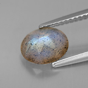 Labradorite naturale multicolore da 1,32 ct, taglio ovale, traslucido