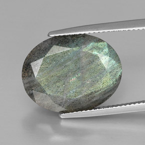 Labradorite naturale multicolore da 13,32 ct, taglio ovale, opaco