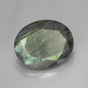 Labradorite naturale multicolore da 13,32 ct, taglio ovale, opaco