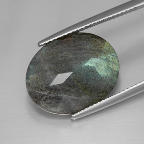 Labradorite naturale multicolore da 13,32 ct, taglio ovale, opaco