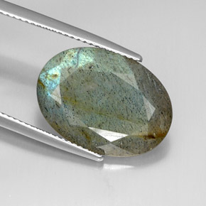Labradorite Multicolore naturale da 10.26 ct, Taglio ovale, Opaco