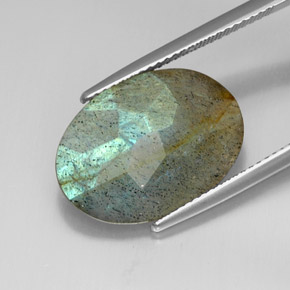 Labradorite Multicolore naturale da 10.26 ct, Taglio ovale, Opaco