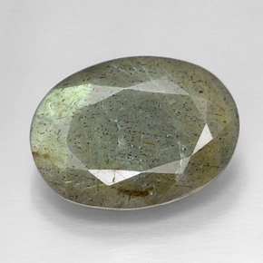 Labradorite naturale multicolore da 13,18 ct, taglio ovale, opaco