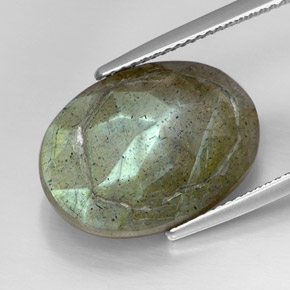 Labradorite naturale multicolore da 13,18 ct, taglio ovale, opaco