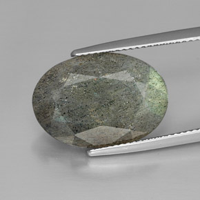 Labradorite naturale multicolore da 10,77 ct, taglio ovale, opaco
