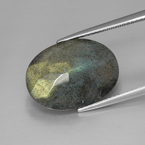 Labradorite naturale multicolore da 10,03 ct, taglio ovale, opaco
