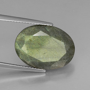 Labradorite naturale multicolore da 10,59 ct, taglio ovale, opaco