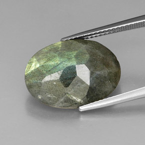 Labradorite naturale multicolore da 10,59 ct, taglio ovale, opaco