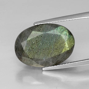Labradorite naturale multicolore da 12,90 ct, taglio ovale, opaco