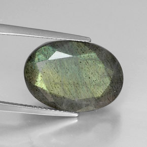 Labradorite naturale multicolore da 12,90 ct, taglio ovale, opaco