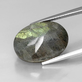 Labradorite naturale multicolore da 12,90 ct, taglio ovale, opaco
