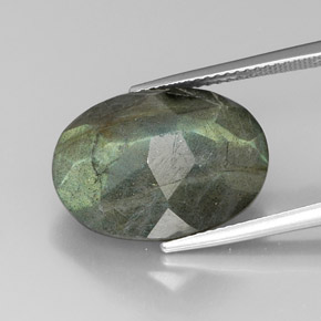 Labradorite naturale multicolore da 13,04 ct, taglio ovale, opaco